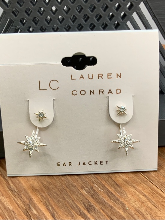 LC Lauren Conrad Jewelry - LC Lauren Conrad Silver Starburst Ear Jacket Earrings